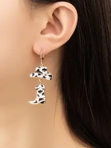 Western Cowboy Cow Print Hat Boots Earrings Tall Boots, Cute Versatile Y2K Hip Hop Style, Perfect for Parties