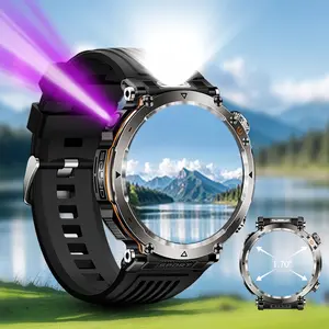 1.7-inch round HD large-screen smartwatch Sports Tracking Wristwatch Multi-function fitness tracker Wireless Receiving and calling Sports pedometer 100+ Sports mode IP68 waterproof 600mah large battery life with LED lighting compass for Android /iOS