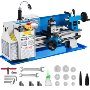 Metal Lathe 7x12 Inch Bench Top Mini Lathe 550W With Variable Speed 50-2500 RPM, Nylon Gear Drive, Movable Lamp, Precision Parts Processing, Compact Desktop Lathe Machine For Hobbyists And Small Workshops