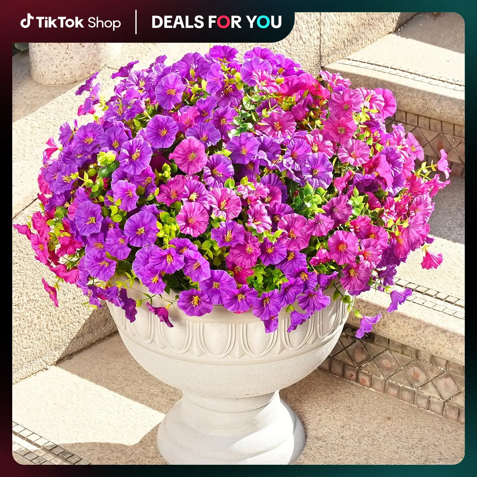 Artificial Flowers for Outdoors,6,14,26 Bundles Fake Outdoor Flowers, UV Resistant Artificial Outdoor Plants & Flowers for Decoration,Colorful Morning