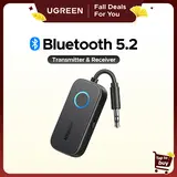 UGREEN 2-in-1 Model Bluetooth 5.2 Wireless Audio Transmitter-Receiver Adapter with Button, 3.5mm Headphone Accessories, Bluetooth Car Adapter, Compatible with Airpods/TV/MP3, Ideal for Flight Use, 24-Month Warranty,techvibes