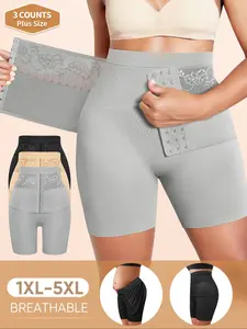 Women's High Waist Shaping Panties, Plus Size Comfortable Fit, Butt Lifting Underwear, Suitable for Daily Wear, Pack of 3