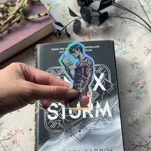 Xaden Riorson Reading Fourth Wing Holographic Sticker, Fourth Wing Sticker, Onyx Storm Sticker, Gift For Book Girlies