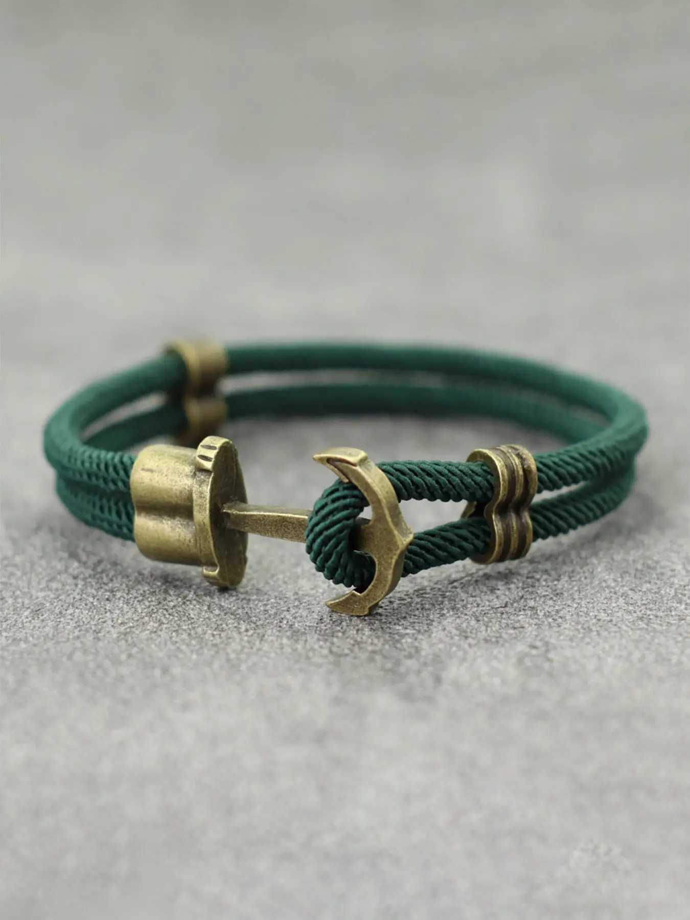 Men's Vintage Anchor Bracelet Easy Hook Dual Layer Nautical Outdoor Surfing Wristband Casual Accessory, Fashionable & Durable Design