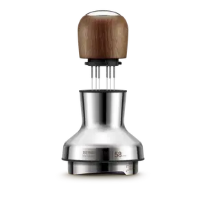 Breville the  Distribution Duo - Stainless Steel & American Walnut 2-in-1 Tool with 8 Removable Pins for Consistent Tamping
