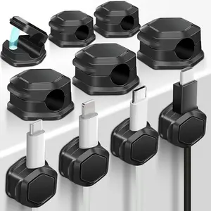 10 Piece Cord Holder for Nightstand, Cord Organizer, Cable Clips for Home, Office, Car, Wall, Nightstand, Desktop Cable Organizer