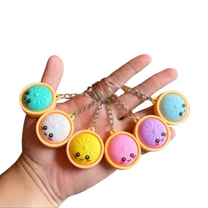Cute Miniature Green Steamed Bun Keychain - Fashion Accessory for Backpacks, Purses