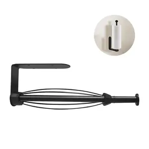 Paper Towel Holder Under Cabinet Single Hand Operable Wall Mount with Damping Effect Self-Adhesive or Drilled for Kitchen Bathroom