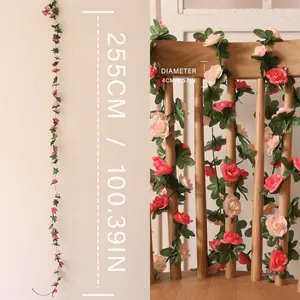 Decor Gifts 5 Pcs 41Ft Flower Garland Fake Rose Vine Artificial Flowers Hanging Rose Ivy Baskets Wedding Arch Garden Decor Bridal Shower Gift - Decorative