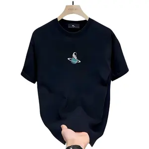 Men's Graphic T-Shirt Solar System Planet Print Casual Short Sleeve Tee Round Neck Summer Top for Teens & Young Adults Machine Washable Regular Fit Streetwear Soft Tshirt