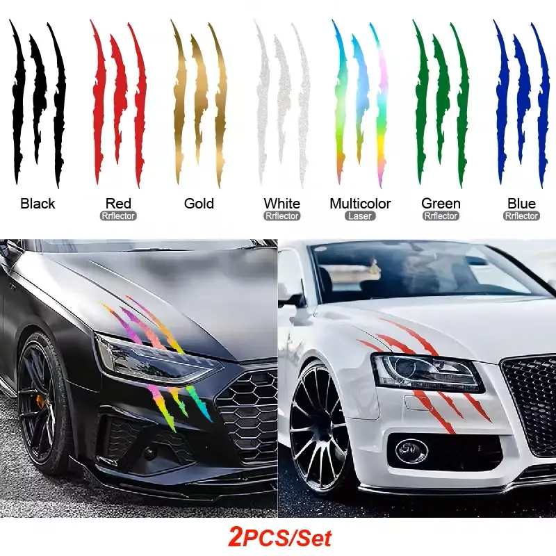 Creative Scratch Stripe Claw Print Car Stickers, Vinyl Decals for Car Styling Decoration, Automobile Decals, Pair of Left Right Side Stickers, Universal Car Sticker, Sticker for Cars, Automotive Decoration, Vehicle Exterior Decoration