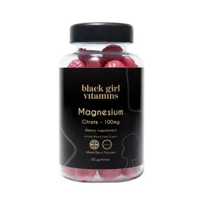 Black Girl Vitamins Magnesium Citrate 100mg Mixed Berry Flavored Gummies Dietary Supplement 60 Count