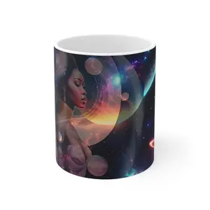 Galaxy Goddess Mug 11oz White Ceramic Mug with Stunning Galactic Design Drinkware Tea