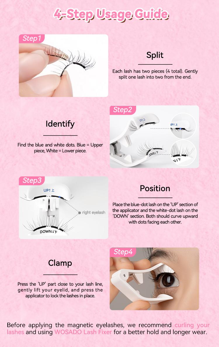 WOSADO Disney Zootopia Limited Edition Soft Magnetic Eyelashes All-in-One Box Waterproof Reusable Glue-Free Makeup Cosmetic Natural Style 4 Pieces Set Storage