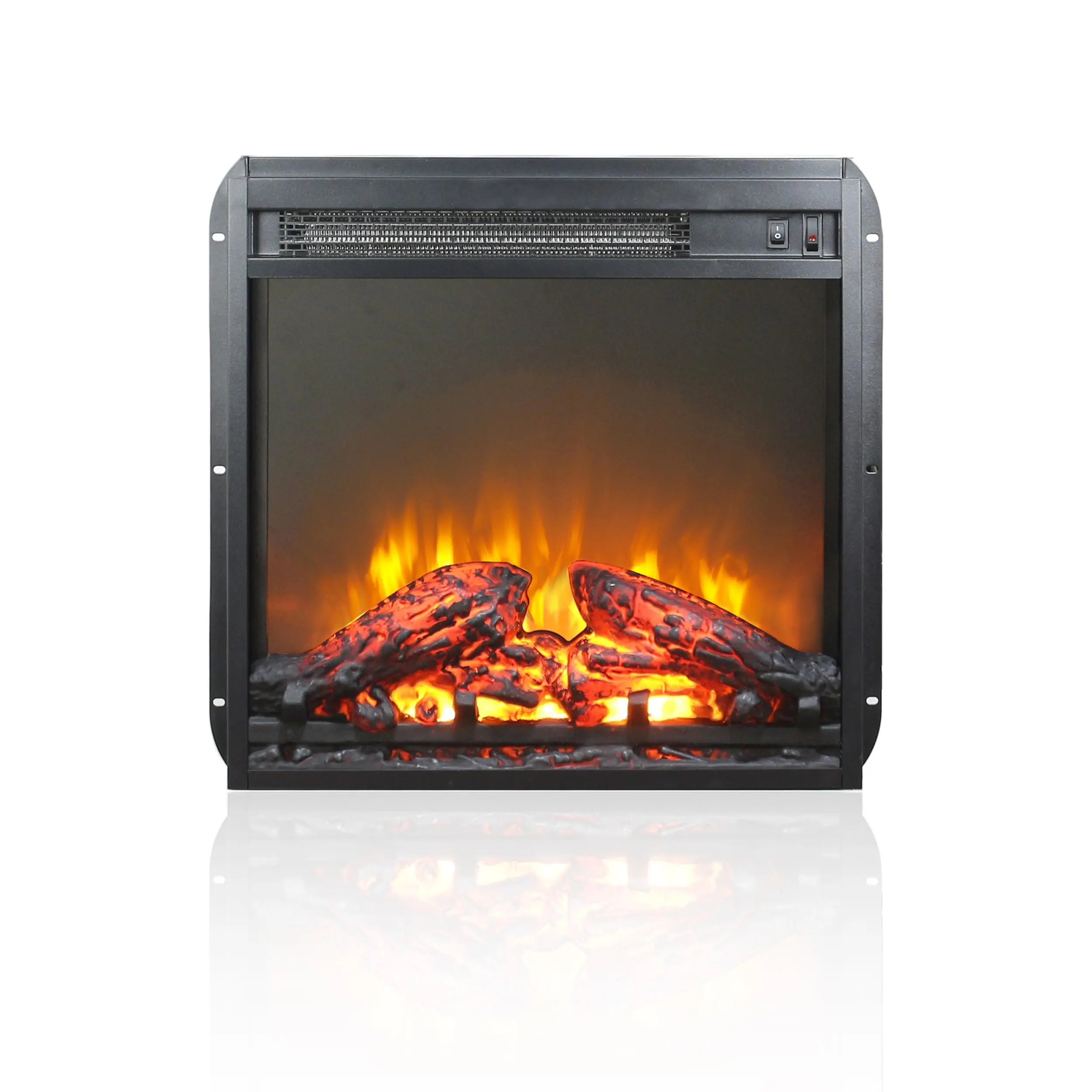 18" Ultra Thin Fireplace Insert – Fits TV Stand or Fireplace Cabinet. Double Safety Protection – Overheat Cutoff + Fuse. Realistic Log Set. CSA/UL Certified