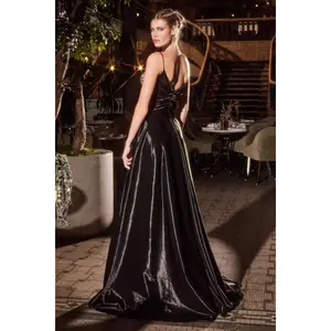 Cinderella Divine -J882 Crystal floral motif jacket & liquid taffeta dress