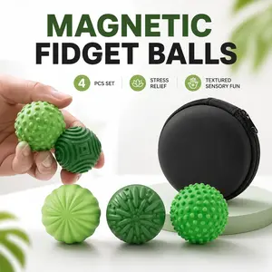 4PCS Silicone Magnetic Balls Fidget Toys,textured sensory design & effective stress relief,ideal for Autism, ADHD and anxiety relief,portable office desk gadgets,perfect stocking stuffers and holiday gifts for adults, teens, men and women
