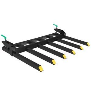 GARVEE 58" Heavy Duty Clamp on Debris Forks for Tractor Bucket - 4000lbs Capacity, Efficient Clean-up Solution with Quick Attach Pallet Forks for Loader Bucket and Skid-steer Tractors.
