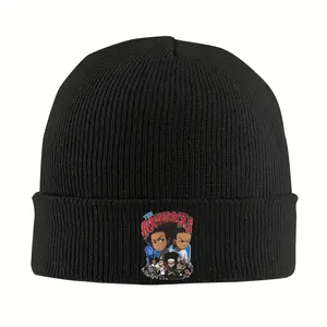 S&T 1 Piece The Boondocks Anime Fashion Sports Windproof Knitted Hat Warm Ski Cold Hat for Men and Women