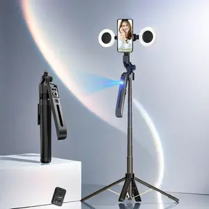 360° Rotatable Auto Face Tracking Phone Holder, Selfie Stick with Remote Control, Smart Shooting Phone Holder for Video Vlog Live Camera Stabilizer