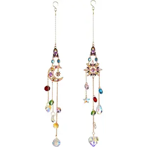 2 count   Ornaments, Sun & Moon  Suncatcher,   for Decoration, Window Ornament,  Decoration, Ideal