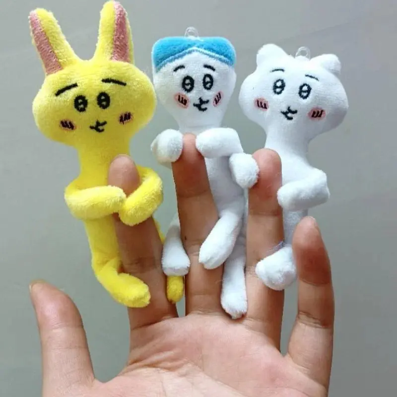 Handcrafted Chiikawa Usagi Rabbit Plush Pendant - Full-Body Movable, Hachiware Muscle Line Design, Unisex Festive Home & Party Supply Gift Item