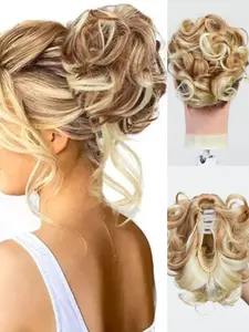 Messy Bun Claw Clip Hairpiece | 1-Second Lazy Updo Hair Extension | Instant Volume Curly Chignon for Thin Hair | Synthetic Hairpieces