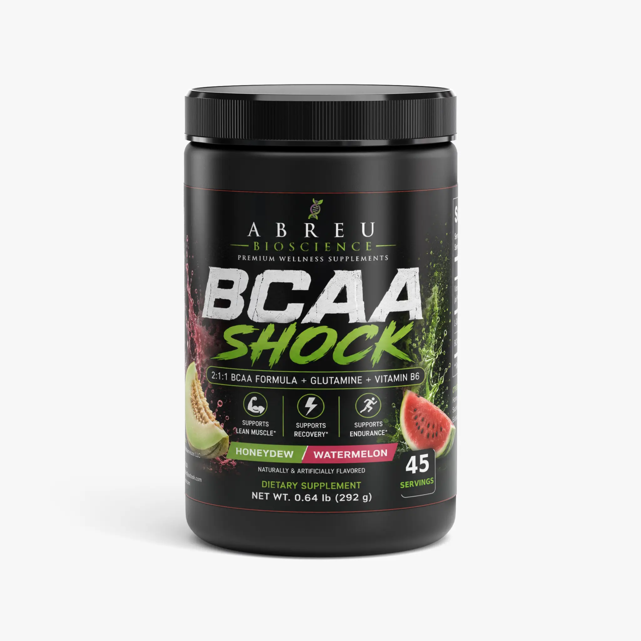 Abreu BioScience BCAA Shock Dietary Supplement (Fruit Punch) - Fitness Amino Protein Support for Energy Boosting, Muscle Recovery