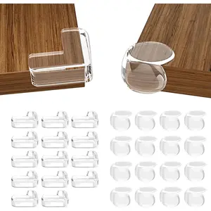 30 Pack Clear Baby Corner Protectors, L-Shaped & Spherical Soft PVC Furniture Edge Guards, Childproof Safety Bumpers for Tables, Cabinets, Shelves for Home Baby Proofing