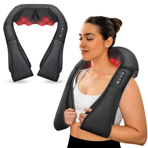 COMFIER Shiatsu Neck and Shoulder Massager,Deep Kneading Massage Pillow with Heat, Back Massager, Pillow Massager as Best Gift for Men,Women,Mom,Dad,Black