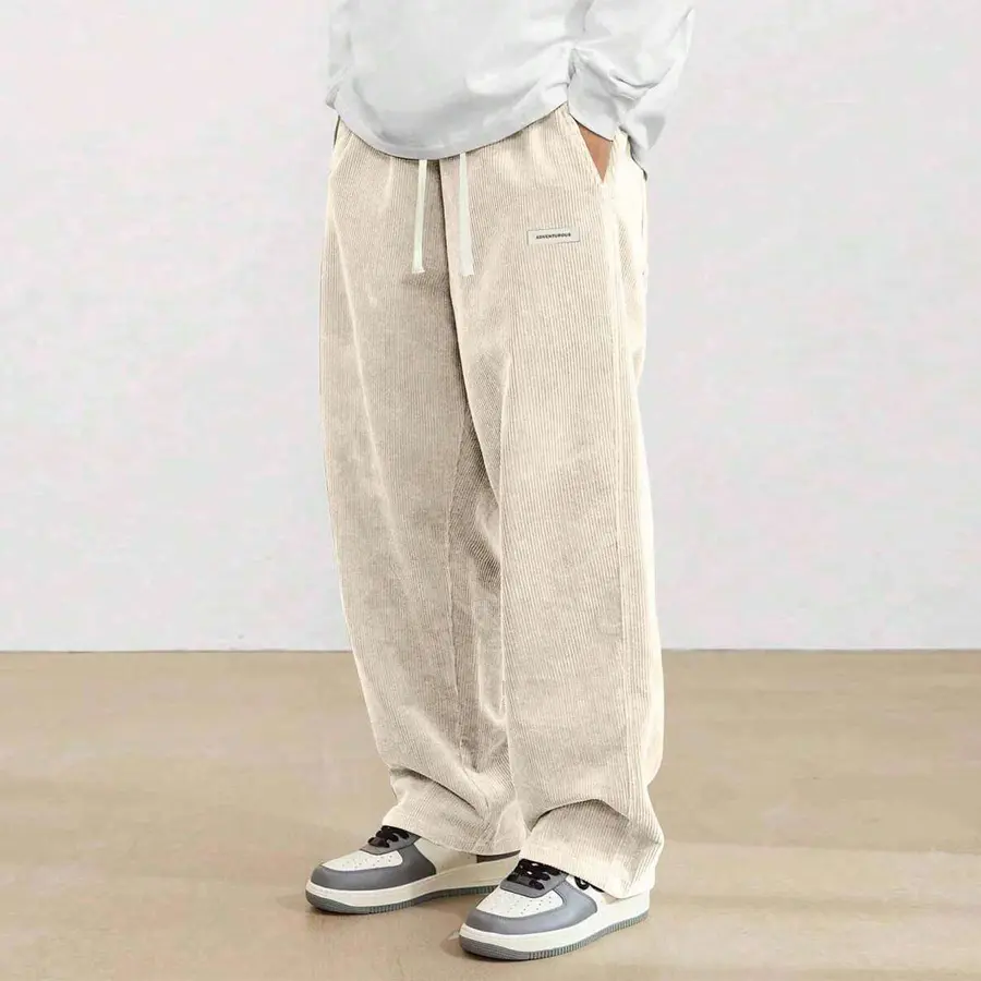 2-pack men’s retro corduroy casual pants, loose straight cut, new for spring/autumn 2-pack men’s retro corduroy casual pants, loose straight cut, new for spring/autumn