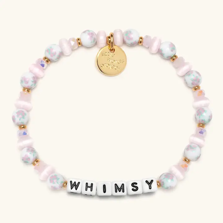 Little Words Project Whimsy Elastic Beaded Bracelet for Women, Inspirational Jewelry for Romance with Trackable ID & Lifetime Warranty