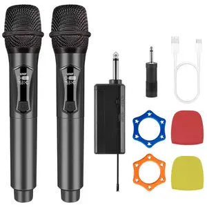 Kaschun Wireless Microphone, Portable Multifunctional Microphone, Suitable for Speakers and Karaoke Machines Rechargeable Microphone, Plug-and-Play 2.4GHz Wireless Microphone System Ideal for Parties, Performances, Weddings, Churches, and Home Use