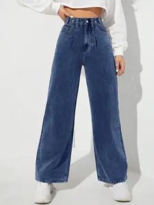 Women's New Season Sexy Loose Elegant Casual Street Denim Wide Leg Pants, Versatile Commuter Wear, Youth Y2K Style