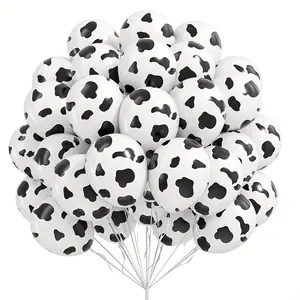 20pcs/12-Inch Fun Cow Pattern Balloons, Perfect for Family Parties, Cowboy Theme Parties, Farm Theme Parties, Birthday Parties, Weddings, Cow Print Balloons