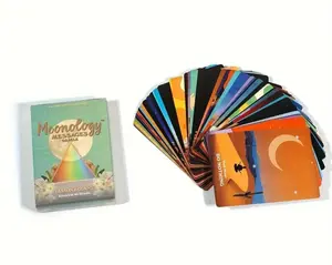 Moonology Oracle Cards Deck - 48 Cards for Divination & Fortune Telling with QR Code Guide Book from China