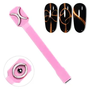 3 in 1 Magnetic Nail Art Stick, Cat Eye Magnetic Nail Gel Strong Nail Magnet Tools for Manicure Design, Nail Art Tool for Women & Girls, Nail Care Tool, Manicure Supplies