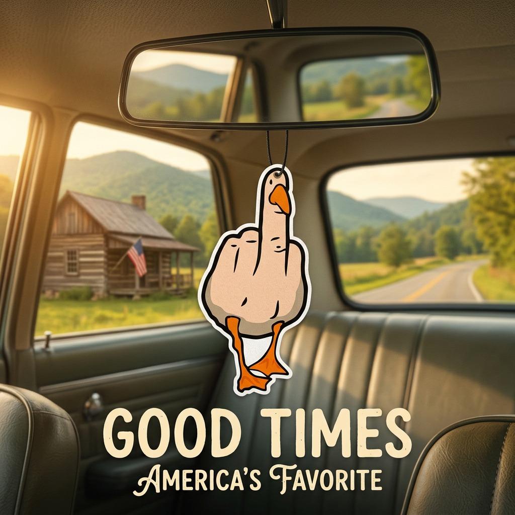 "No Chill" Duck Car Air Freshener Funny Middle Finger Decor Long Lasting French Vanilla Royal Ebony American Pride