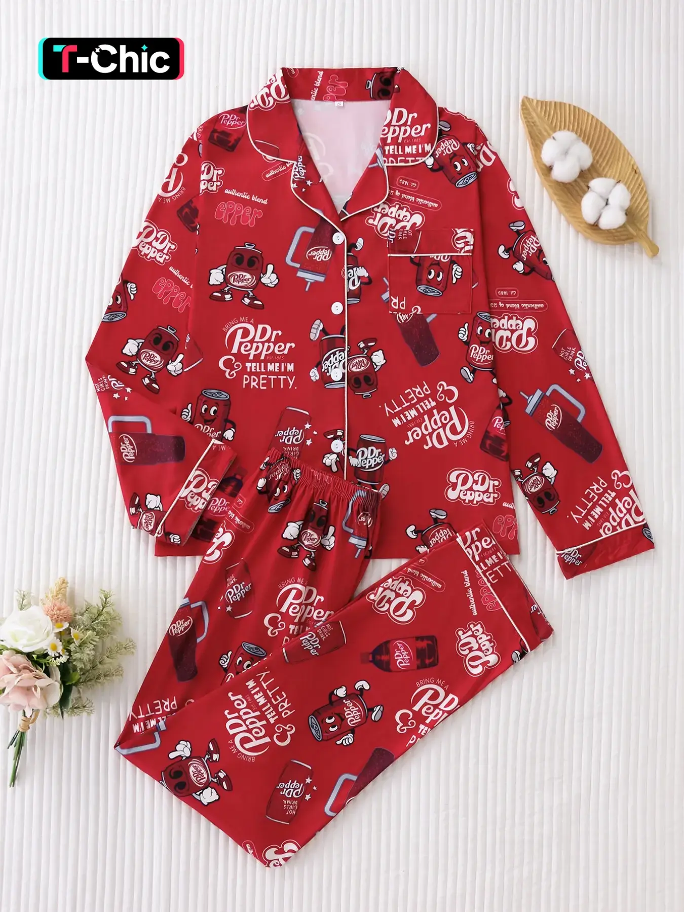Women's Plaid Sleepwear Set, Loose-Fitting Long Sleeve Top & Pants, Elegant All-Over Printed Nightwear, Spring & Fall Fashion