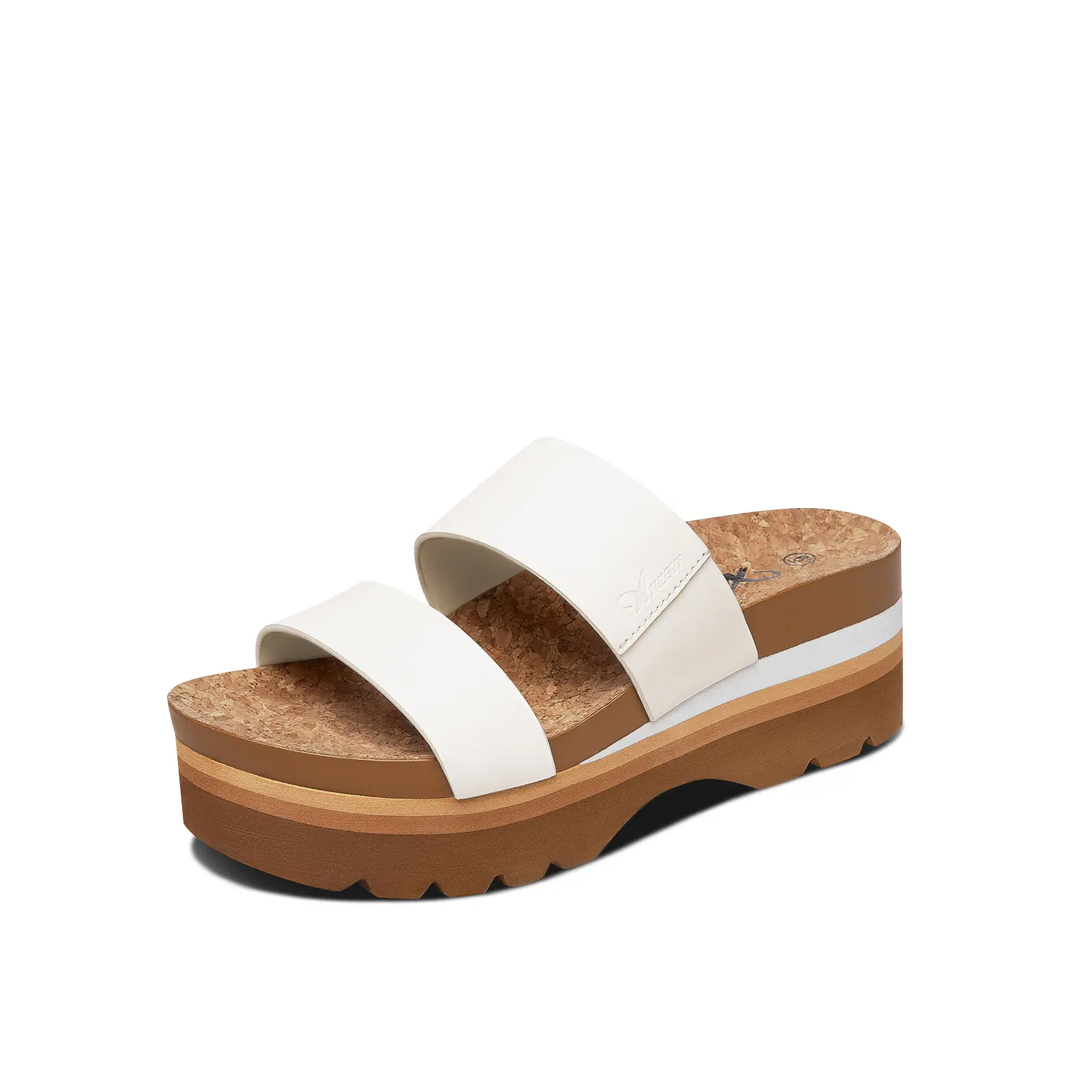 Women's Double-Strap Sandals, Slip On Vegan Leather Slides with a 2.35" Platform Lug Sole, Casual Walking Shoes for the Beach, Footwear, Women's Shoes, Platform Sandals, Heels For Women