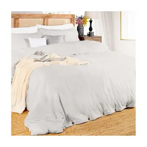 Superior Cotton Linen Blend Solid 3-Piece DuvetCover Set, KC