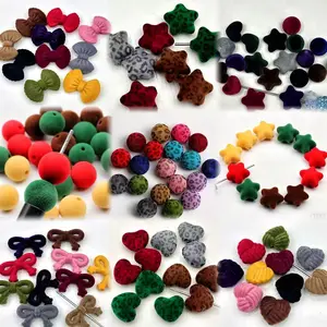 Tara--P25--Dark Mix Basic Styles Flocked Beads 5pcs/bag