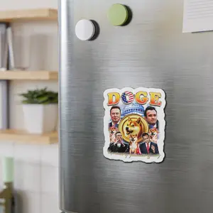 Elon Musk and Vivek Ramaswamy Die-Cut Magnet, DOGE Coin and Shiba Inu, Space X, Crypto, Investor Gift, Fridge Decor