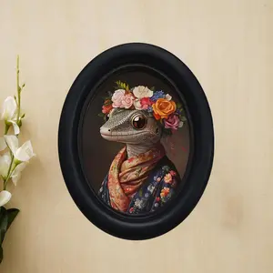 Vintage Art Style Crocodile Floral Wall Decor, Perfect for Halloween Christmas Thanksgiving Home Office Decoration, Room Wall Hanging Ornament, Floral Aesthetic Pattern, Artistic