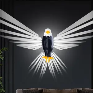 LED Eagle Wall Light - Unique Design Modern Lighting, Wireless Rechargeable Smart Battery, USB Type-C Powered, Fast Charging, 3-Hour Runtime, Remote Control, Indoor Home Decor for Bedrooms, Living Rooms