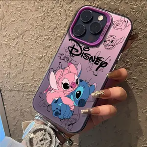 Disney Stitch Multicoloured Silver Phone Case with Cute Character Design and Protective Features for Disney Fans