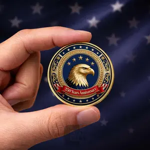 US 250th Anniversary Commemorative Coin, Patriotic American History Gift, 1776-2026 Semiquincentennial Coin, Great Seal Collectible