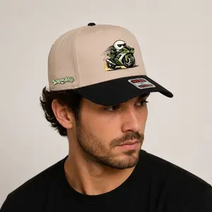 WRONGBALL Moto Graphic Snapback – Tan/Black Street Edition