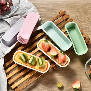 6-Piece Silicone Hot Dog Baking Tray Set, High-Temperature Resistant Cheese & Durian Oven Box, Air Fryer Long Bread Container, Kitchen Essential