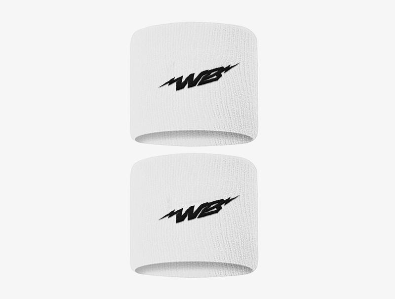 We Ball Sports 3" Wristbands (White, 2-Pack)